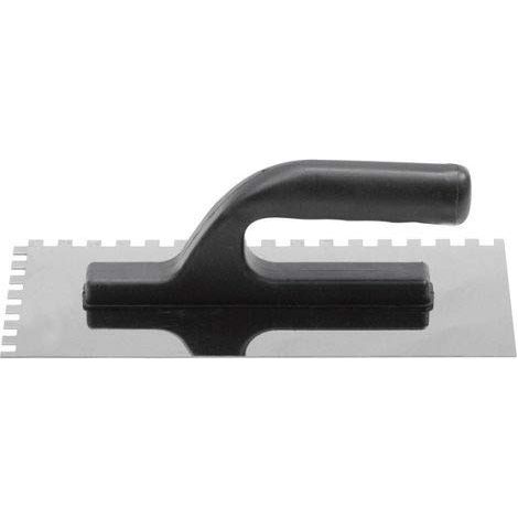 Llana de acero inoxidable para enlucido, 270 x 125 mm, dientes 6 x 6 mm, 06760 vorel