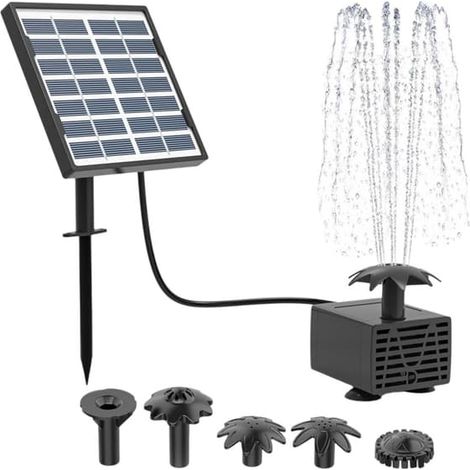 Fontaine solaire avec pompe de circulation d'eau pour bassin et jardin, hauteur de jet de 55 cm (1/5)
