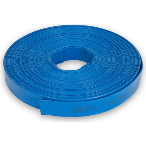 Eberth – Tuyau d'arrosage plat 1" en PVC résistant – Longueur 40m – Diamètre 25mm – Flexible pour pompage d'eau propre et sale – Pression max 3 bars