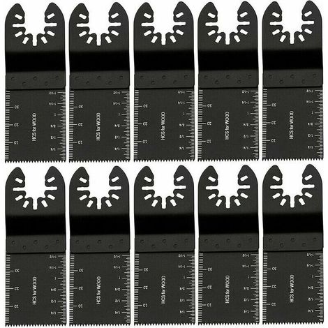 Lames de scie oscillantes pour métal/bois, lot de 10 accessoires pour outils multifonctions (34 mm), acier au carbone, pour Bosch Fein – Noir (1/3)