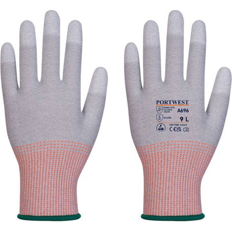 Guante anti-corte LR13 ESD con puntas cubiertas con PU (Pack de 12) A696 XL
