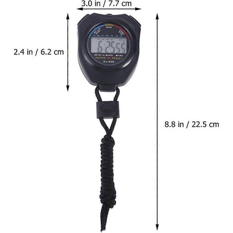 Minuteur numérique portable professionnel avec écran LCD, noir, 1 pièce, adapté à l'entraînement des athlètes. (1/4)