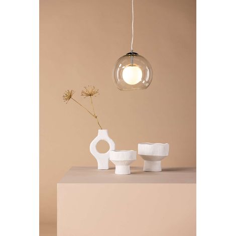 Roche éclairage lampe pendentif 25x25x25cm gris. (1/4)