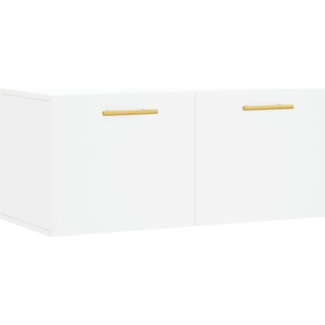 Armoire murale Salon,Meuble bas de Rangement,Meuble TV blanc 80x36,5x35 cm bois d'ingénierie -77129 (1/5)