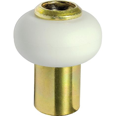 Butoir de sol acier laitonné Ø 30 mm hauteur 37 mm bourrelet blanc avec vis - CIVIC