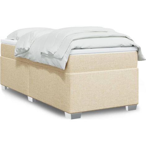 Boxspringbett mit Matratze Creme 100x200 cm Stoff