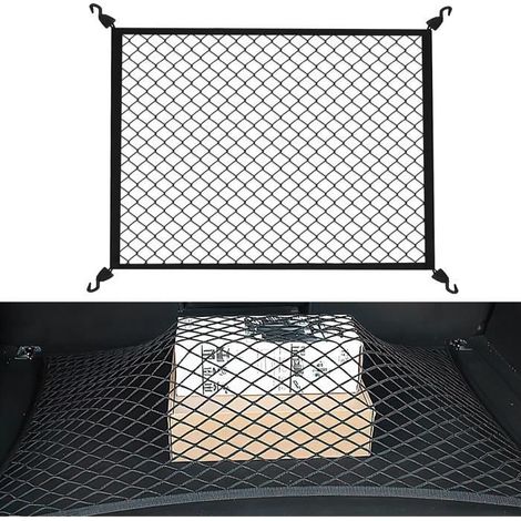 Filet de protection universel pour coffre de voiture, 60 x 80 cm,filet de protection universel pour voiture, avec 4 crochets massifs (1/4)
