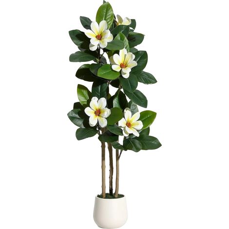 Plante Artificielle, 120 cm de Hauteur, Design Réaliste, Blanc (1/2)