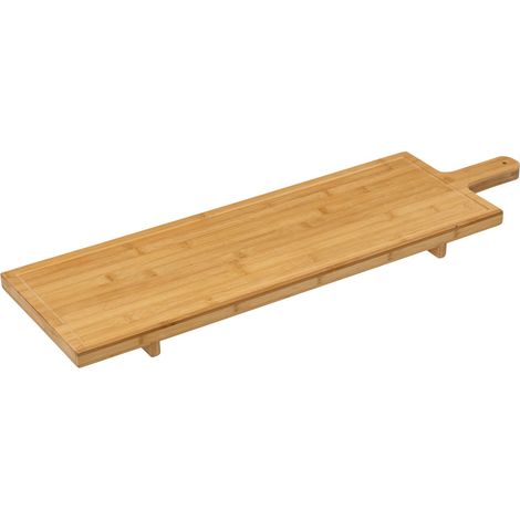 Planche à découper en bambou 88 x 26 cm – Épaisseur 5 cm – Pour présentation apéritifs et fromages – Esthétique naturelle – Secret De Gourmet