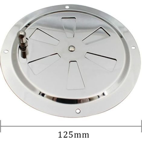 Grille de Ventilation Rond Réglable en Acier Inoxydable 125mm pour Entrée et Sortie d'Air (1/3)