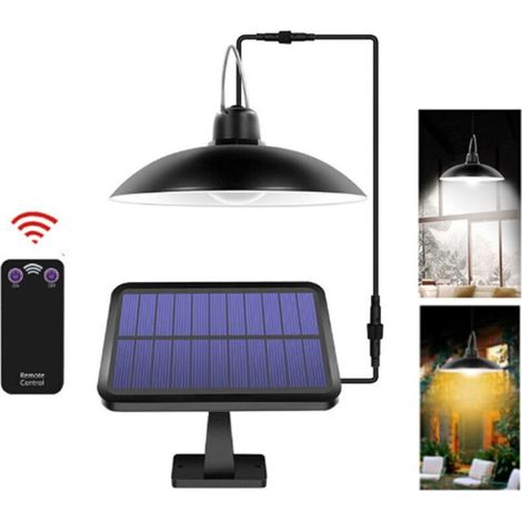 Lampe Solaire Suspendue 3W avec Télécommande - 4 LEDs 50LM - Interrupteur Cordon (HF & Manuel)