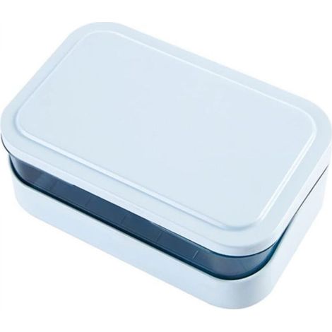 Boîte de rangement en plastique avec couvercle et bac de récupération, boîte de rangement pratique pour la salle de bain, design moderne. (1/4)