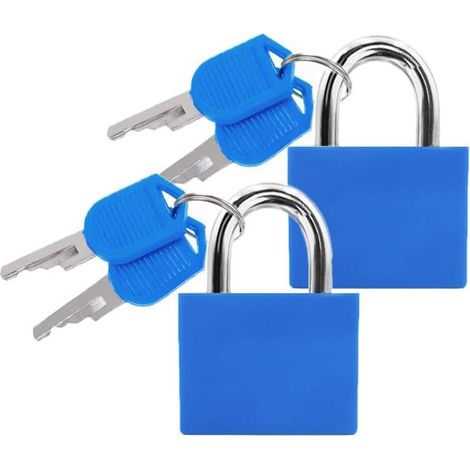 Lot de 2, Bleu,Cadenas Valise avec Clés - Bagages Petit Serrures à Bagages pour Sacs de Casier de Gym de Voyage Valises de Vacances (1/5)