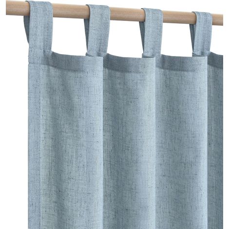 Rideaux Bleu Clair de 243,8 cm de Long pour Salon, 2 Panneaux de Lin Semi-Transparents pour Porte coulissante en Verre, Salle à Manger, Bureau, Style campagnard Chic, 2,4 m, Gris Vintage (1/5)