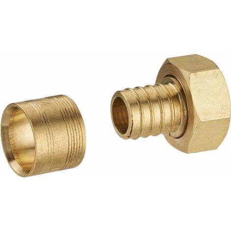 Gerade Gleitverbindung für PER NOYON & THIEBAULT Rohr - Ø 12 mm weiblich verschraubt freie Mutter F3/8 (12x17) Messingring - 3185-1212L1