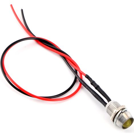 Voyants LED jaunes 12V 8mm pour voiture et fourgon - Lot de 4 (1/5)