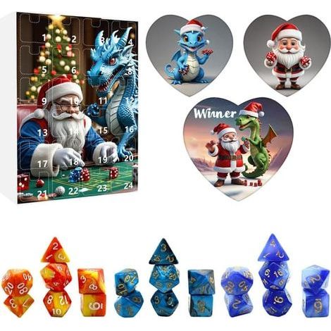 Weihnachtscountdown-Timer unter Glas, 24-Stunden-Kalender, Überraschungsbox, Acryl-Anhänger „Drachenbaby“ (1/5)