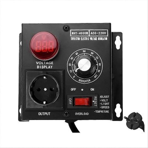 Régulateur de tension SCR, régulateur de tension électrique AC230V 4000W, régulateur de puissance, contrôleur de vitesse de moteur réglable, prise UE (1/5)