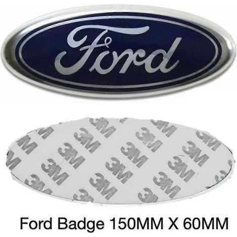Emblema Ford 150 mm x 60 mm blu/argento, logo anteriore/posteriore per Mondeo, Transit e Focus (1/4)