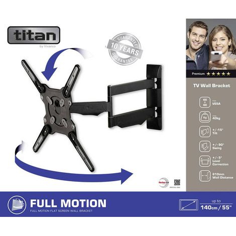 Support TV mural Titan orientable et inclinable 55 - VIVANCO