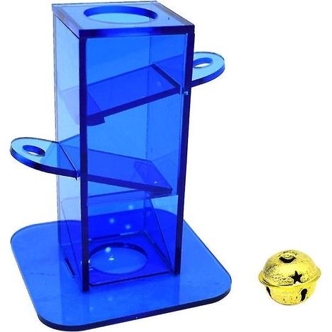 Jouet de recherche de nourriture pour oiseaux : Boîte en acrylique transparent avec clochette en métal, jouet d'entraînement interactif (1/4)