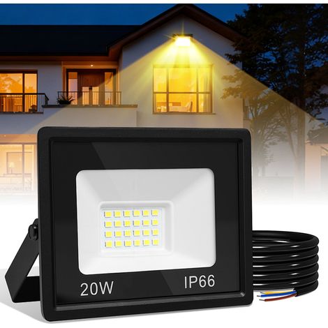 TolleTour Proyector LED, foco LED para exteriores IP66, ángulo de haz 120°, 20W 1 unidad, luz de trabajo blanco cálido 3000K (1/5)