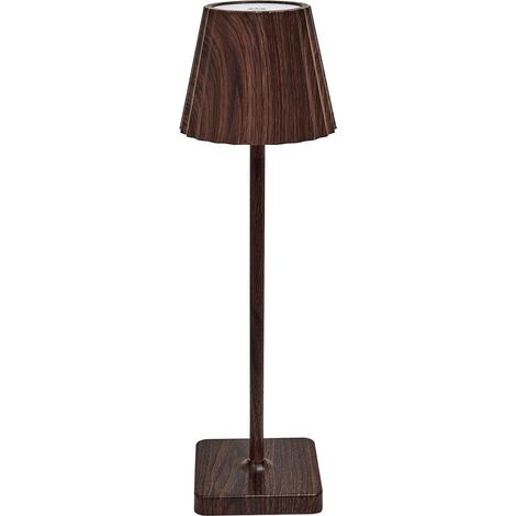 Lampe à Poser Tactile Effet Bois "Alana" 36cm Marron (1/5)