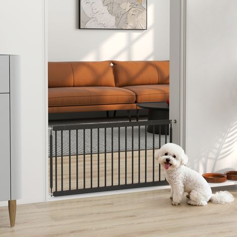 Cancelletto di sicurezza estensibile per cani di piccola taglia, 67-93,5 cm, altezza 45 cm, per porte e scale, nero. (1/5)