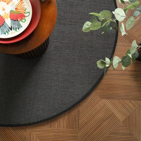 Tapis ovale naturel - Sisal Yucatan - Gris foncé - 140 x 200 cm (1/2)