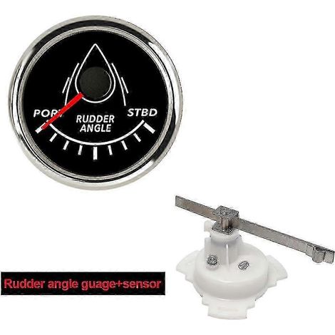 Indicateur de position de gouvernail marin de 52 mm, étanche, rétroéclairage rouge, 0-190 ohms, capteur d'adaptation de gouvernail, compatible 12 V/24 V pour applications marines et yachts.