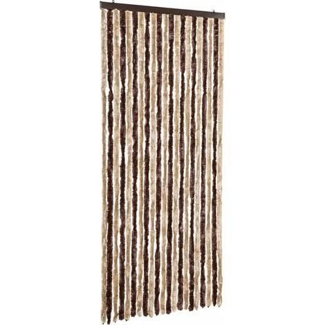 Moustiquaire beige et marron clair, 90 x 220 cm, en chenille (1/5)