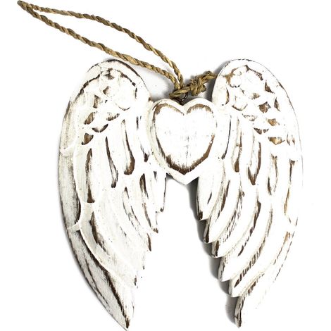 Petite aile et cur d'ange double Fabrication à la main - 15 cm- Vendu par 1 (1/4)