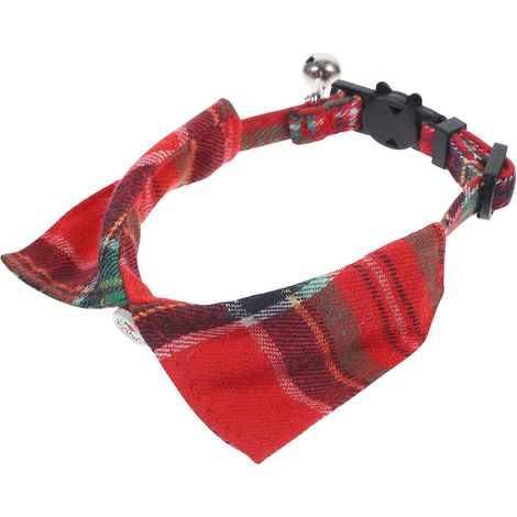 Collar ajustable para gatos y gatitos con cascabel para mascotas, color rojo. (1/5)
