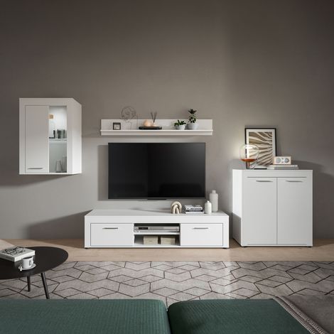 Ensemble de 4 meubles de salon blanc - JAMO (1/5)