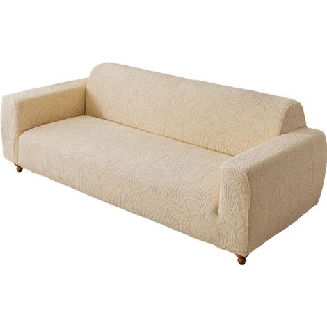 Housse canapé 3 places intégrale nouvelle collection 2026, style moderne et simple beige, usage domestique (1/4)