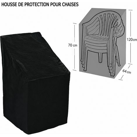 Housse de Protection Chaise de Jardin Tissu Oxford Imperméable Extérieur Noir Intérieur Argenté 64x64x120/70 cm 290 g – Livraison gratuite (1/5)