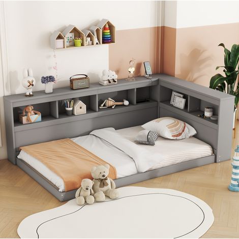 Cama Individual 90x200 Cm Estructura Aglomerado Y Función Cargador USB (1/5)