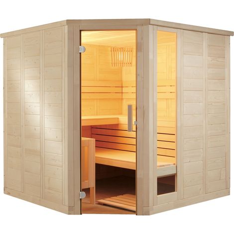 Harvia Komfort Corner Massivsauna aus Fichte Saunakabine ca. 206x206x204 cm (1/5)