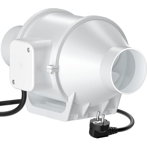 75mm Ventilateur d'extraction Ventilateur Conduit Silencieux avec EU Plug ent 1m de Cordon pour Bureau Toilettes Cuisine Halle Salle Hydroponique (1/5)