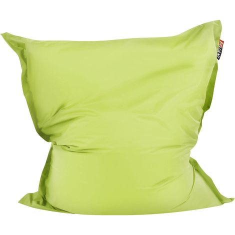 Pouf Géant XXL 140 x 180 cm Vert Housse Amovible à Billes Polystyrène Fuzzy (1/5)