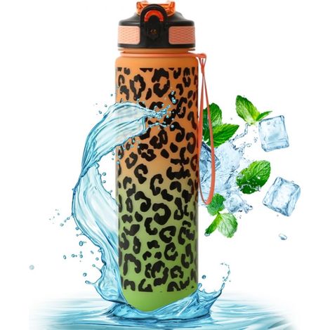 Wasserflasche, PANTERKA 1L, Ombre-Orange und Grün, BD43WZ3