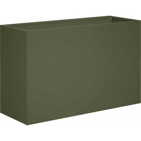 Garten-Pflanzgefäß Olivgrün 80 x 30 x 40 cm Kaltgewalzter Stahl vidaXL
