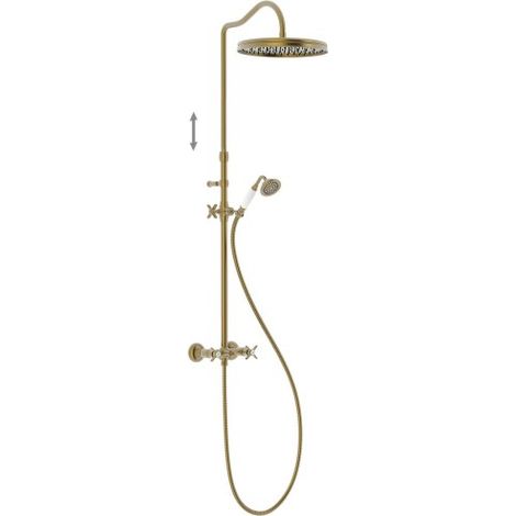 Ensemble de robinet mélangeur mural à 2 voies pour douche Tres Clasic Laiton vieilli Mat - TRES 24219102LM