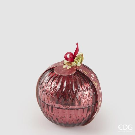 EDG Enzo De Gasperi Candela Sfera di Natale Vetro D 11 Cm Princess of The Night Red