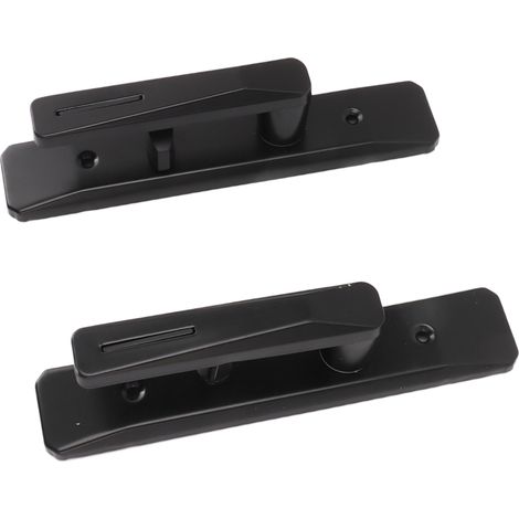 Poignée de porte rectangulaire avec verrou, levier de porte privé réversible, serrure pour porte de salle de bain, chambre, bureau, noir (1/5)