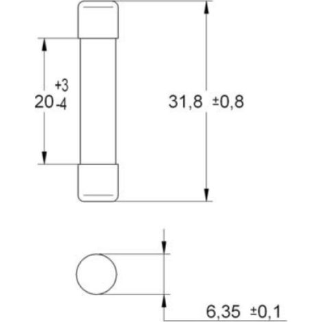 Fusibile cilindrico italweber 6.3x32mm 6.3a 250v 10pz - 0314306/b10 (1/2)