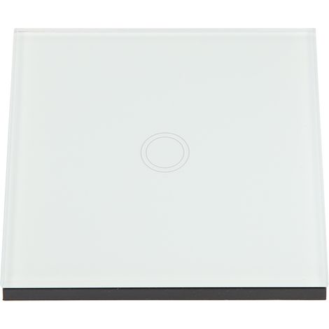 Interrupteur tactile intelligent à panneau en verre trempé unidirectionnel avec télécommande sans fil (blanc) (1/5)