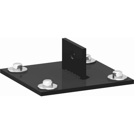 Platine jambe de force acier galvanisé plastifié à visser gris, H. 4.8 cm