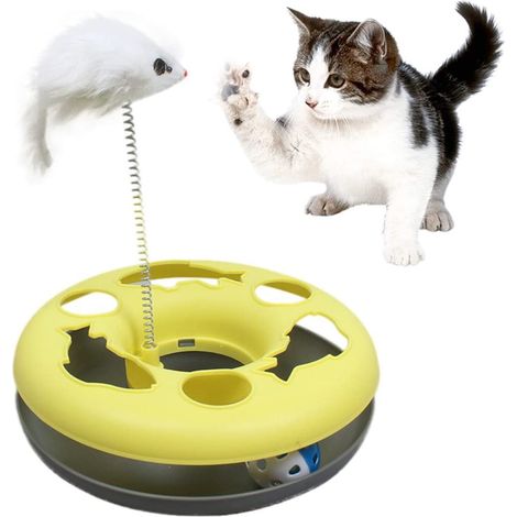 Jouet interactif pour chat : balle à attraper et à rouler, jouet amusant pour chaton avec souris d'exercice et puzzle de Noël (1/4)
