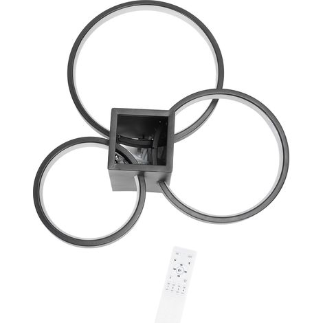 Plafonnier LED avec télécommande, 3 couleurs de température de couleur (3000K-6500K), intensité variable, lampe décorative moderne pour bureau, chambre, cuisine, vestiaire. (1/5)